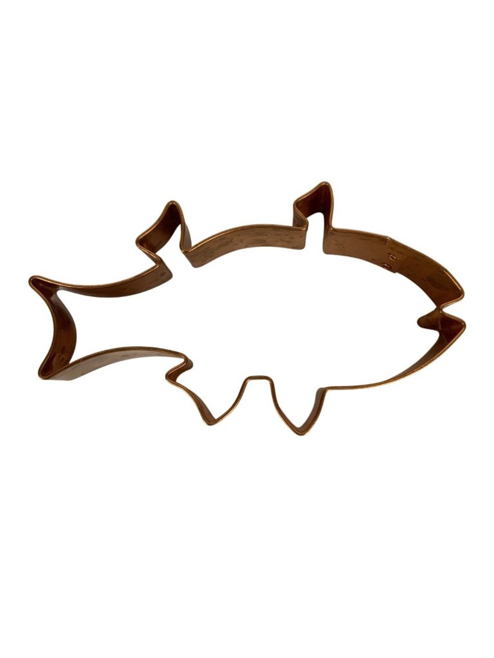 Solid Copper Shark Fish Cookie Cutter 6 Inches Long Ocean Sea Life Design